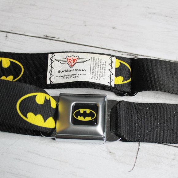 DC Comics Women's Vintage Batman Seatbelt Buckle Belt Black Unisex Black - Picture 6 of 6